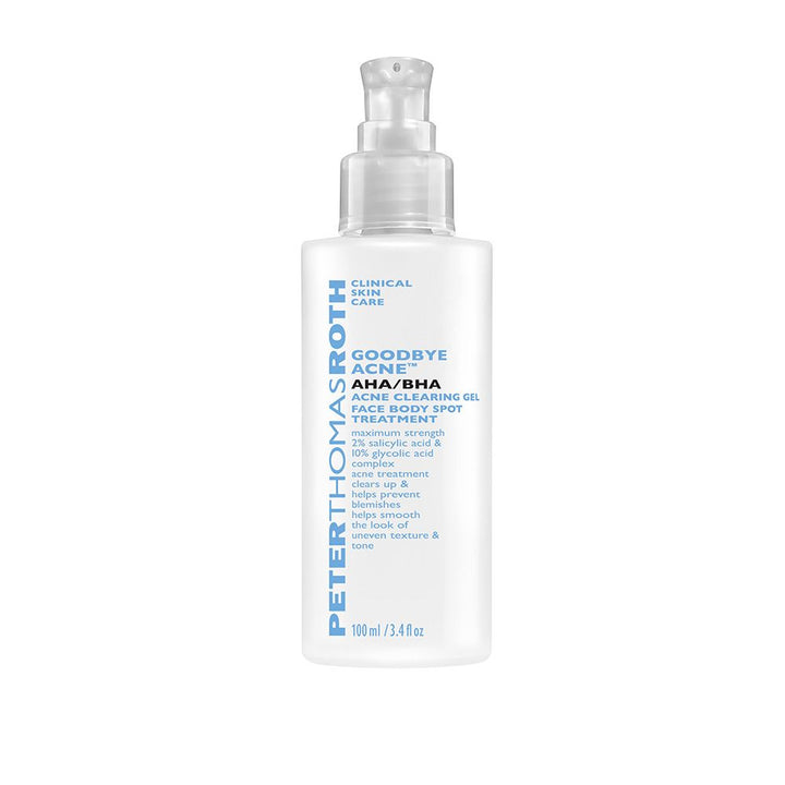 Peter Thomas Roth Goodbye Acne AHA/BHA Acne Clearing Gel Face Body Spot Treatment 3.4 fl oz