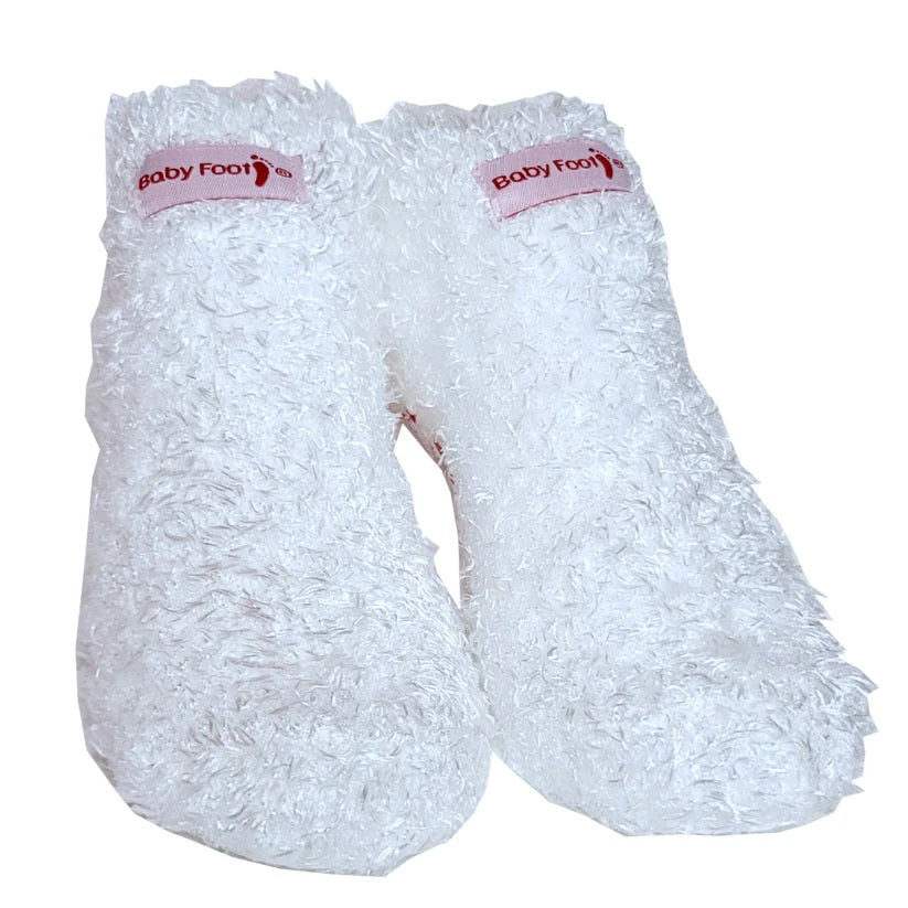 Baby Foot No-Slip Grips Plush Socks White