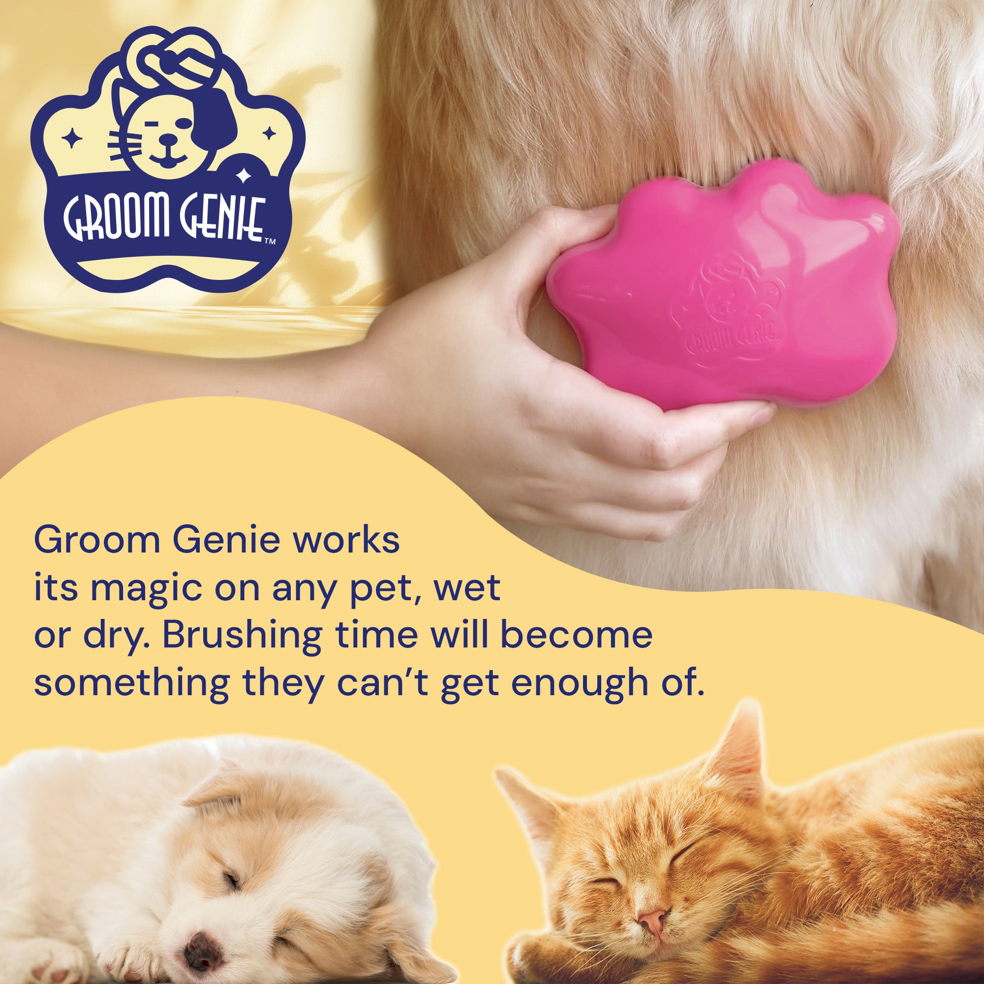 Groom Genie Original Pet Detangling Brush