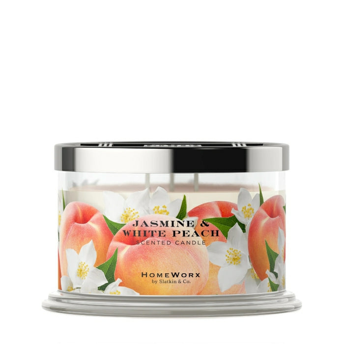 HomeWorx by Slatkin & Co. Jasmine & White Peach Scented Candle 18.0oz