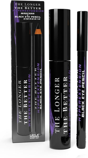 Layla Cosmetics The Longer The Better HyperExtension Black Mascara and Eye Pencil