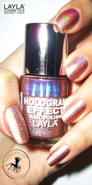 Layla Cosmetics Hologram Effect Nail Polish with Free Base File