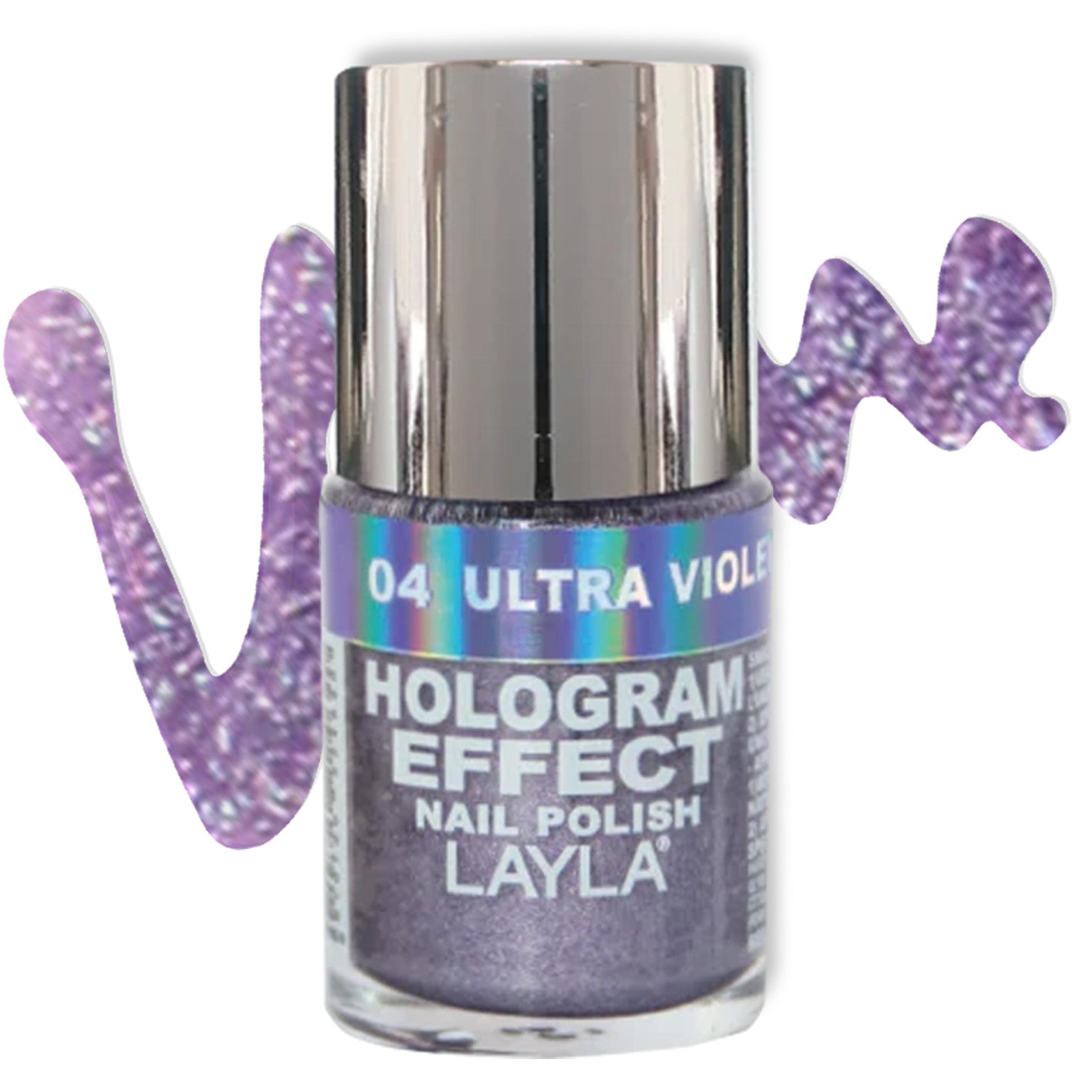 Layla Cosmetics Hologram Effect Nail Polish with Free Base File