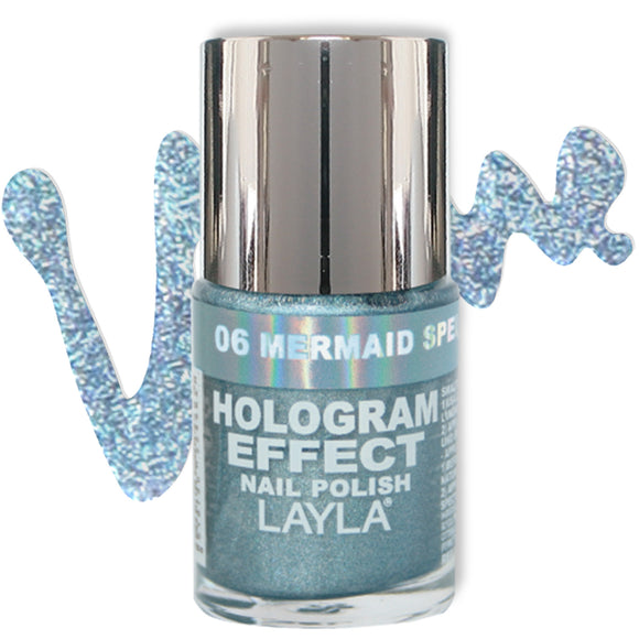 Layla Cosmetics Hologram Effect Nail Polish with Free Base File