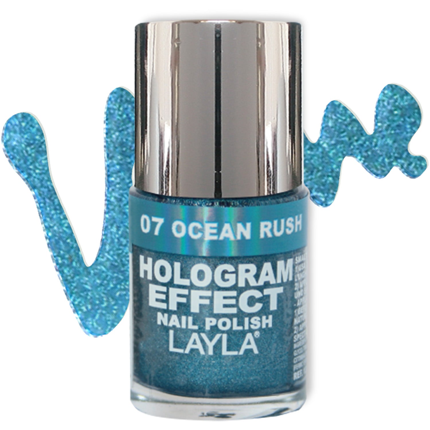 Layla Cosmetics Hologram Effect Nail Polish with Free Base File