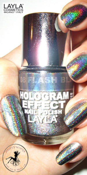 Layla Cosmetics Hologram Effect Nail Polish with Free Base File