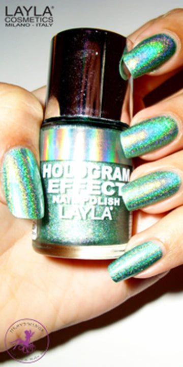 Layla Cosmetics Hologram Effect Nail Polish with Free Base File