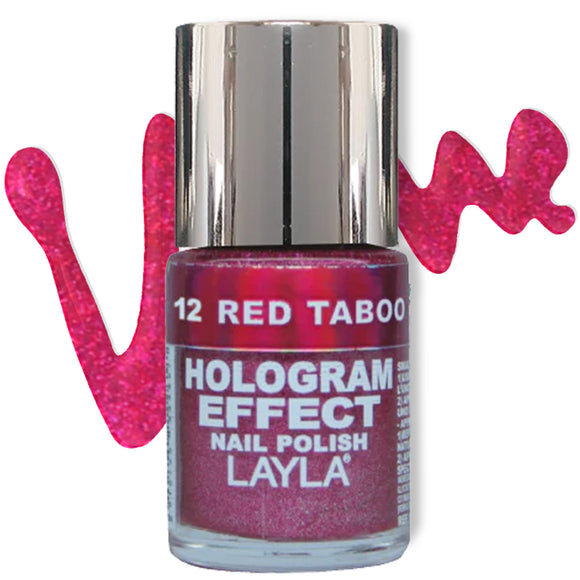 Layla Cosmetics Hologram Effect Nail Polish with Free Base File