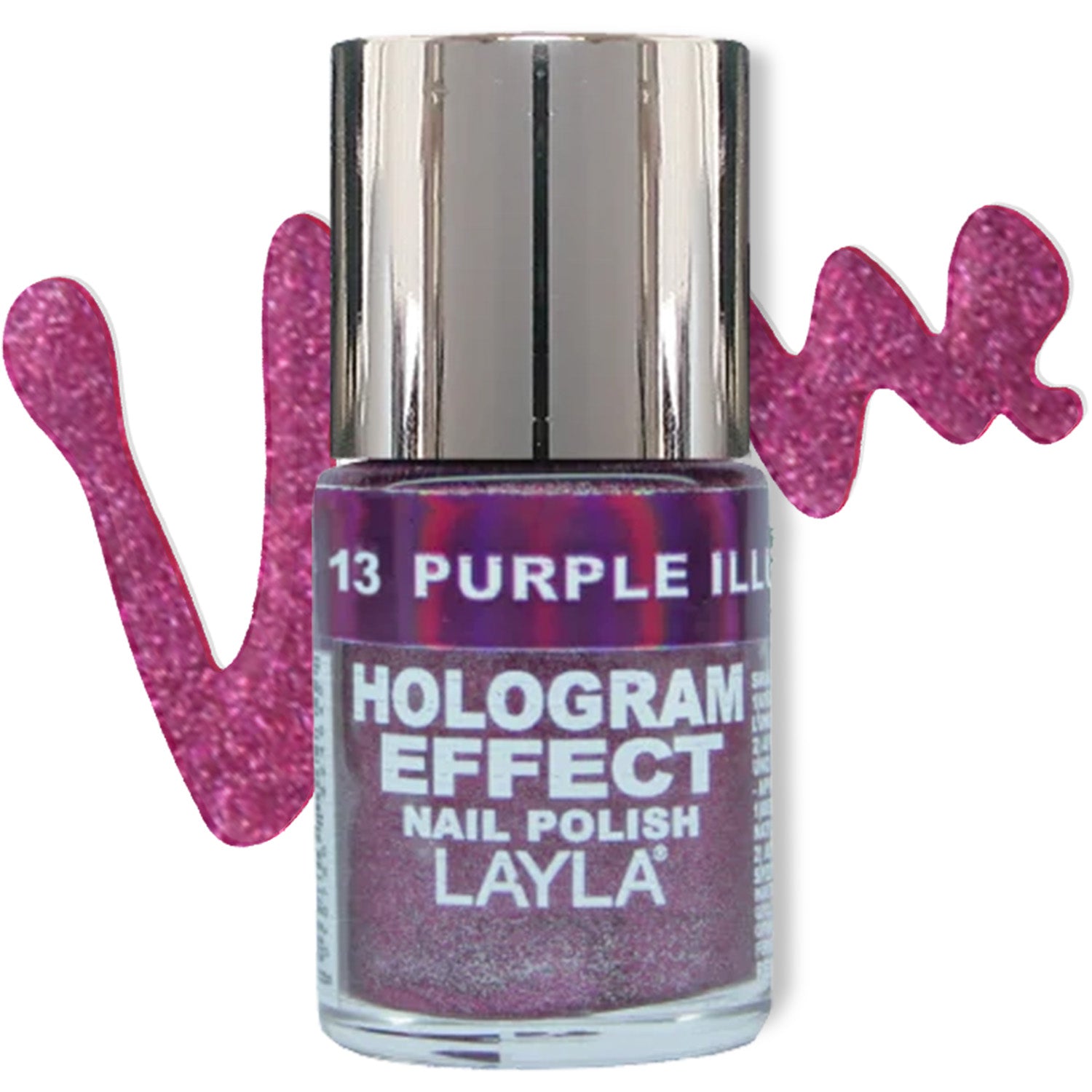 Layla Cosmetics Hologram Effect Nail Polish with Free Base File