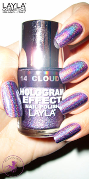 Layla Cosmetics Hologram Effect Nail Polish with Free Base File