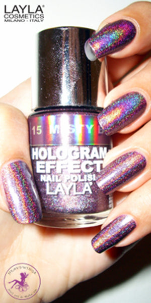 Layla Cosmetics Hologram Effect Nail Polish with Free Base File