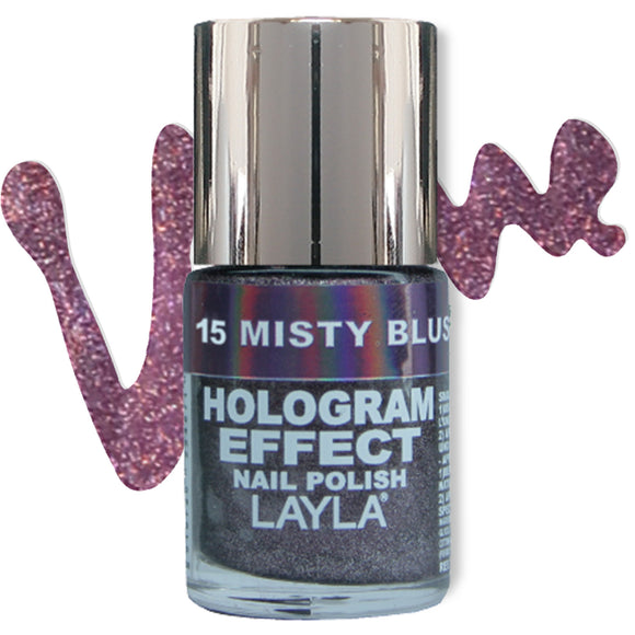 Layla Cosmetics Hologram Effect Nail Polish with Free Base File