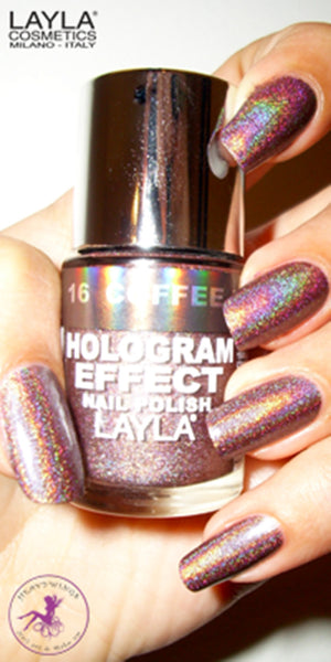 Layla Cosmetics Hologram Effect Nail Polish with Free Base File