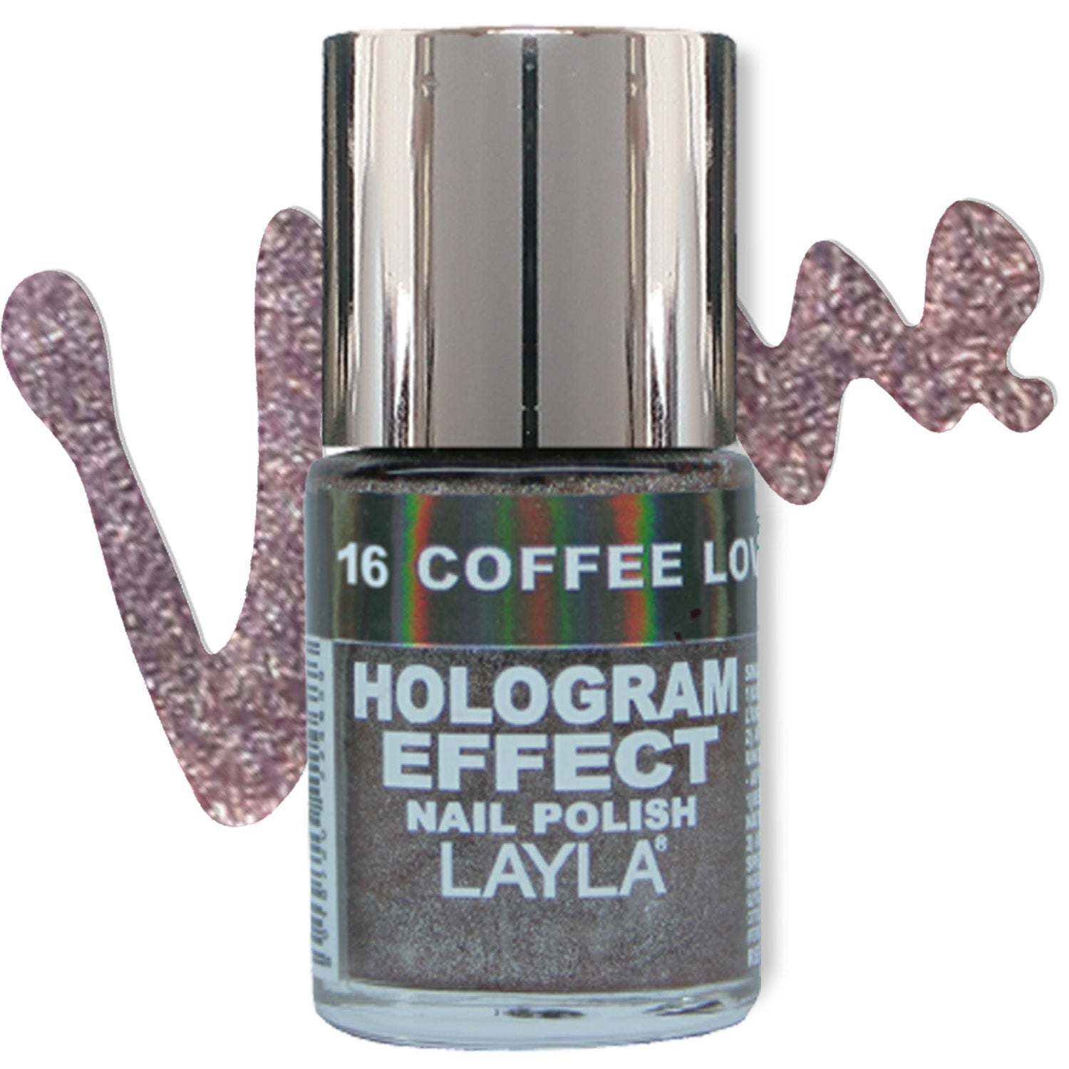 Layla Cosmetics Hologram Effect Nail Polish with Free Base File