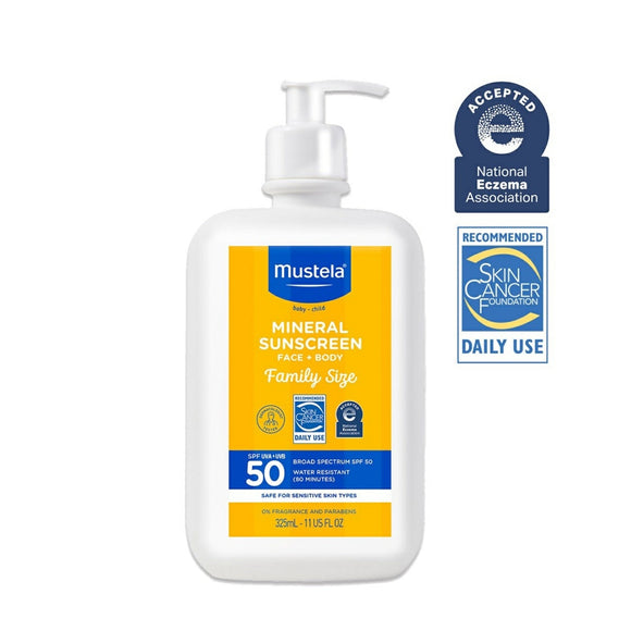 Mustela SPF 50 Mineral Sunscreen Face + Body Lotion (Family Size) 11.0 oz.