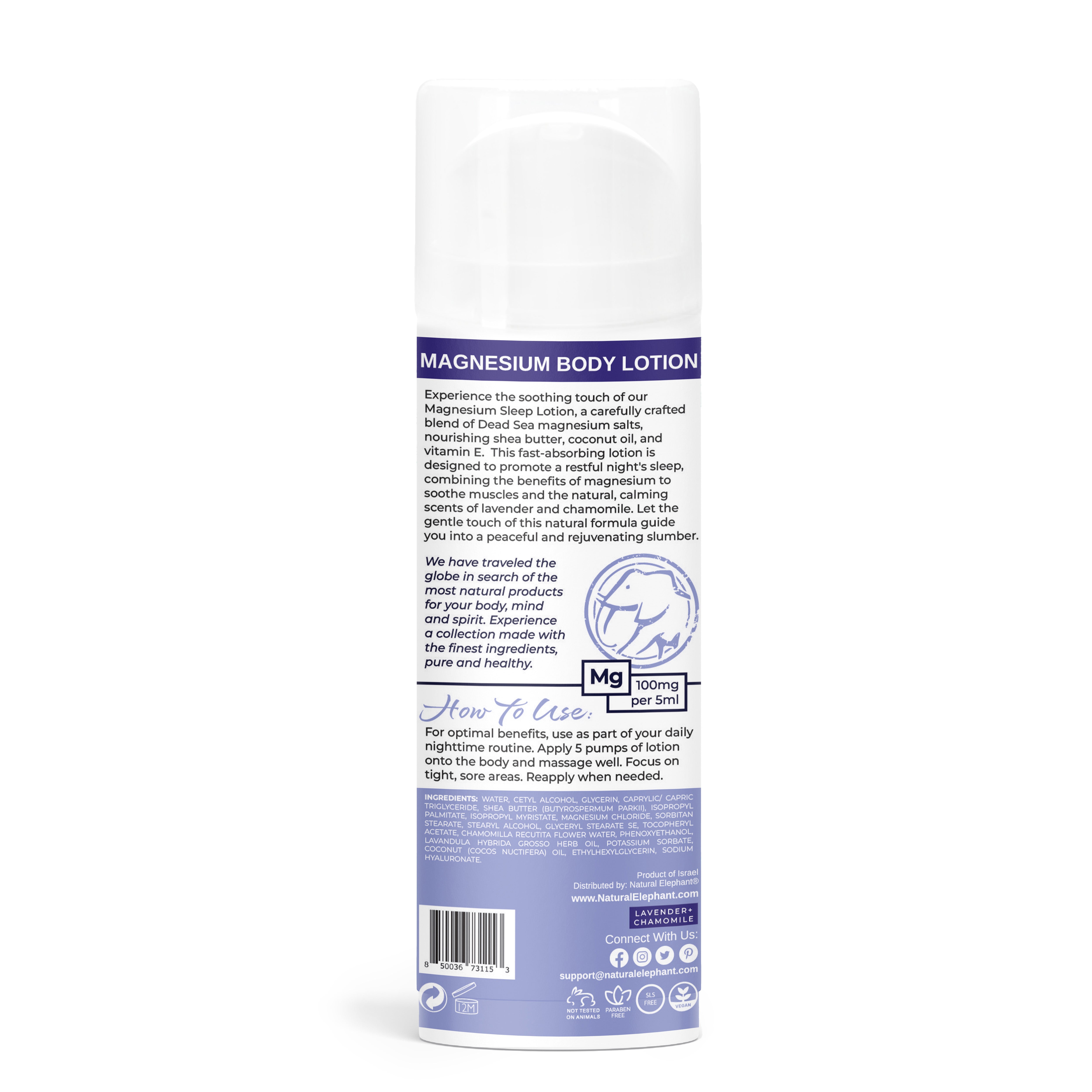 Natural Elephant Dead Sea Magnesium Body Lotion 5 fl oz (150 ml)