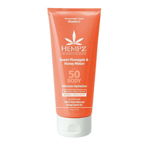 Hempz Sweet Pineapple & Honey Melon Herbal Body Sunscreen 6 oz. SPF 50