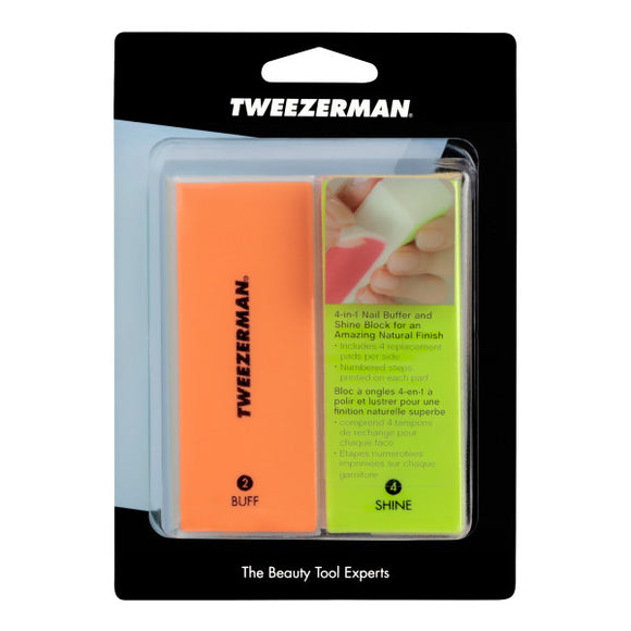 Tweezerman Nail Neon File, Buff, Smooth & Shine Block