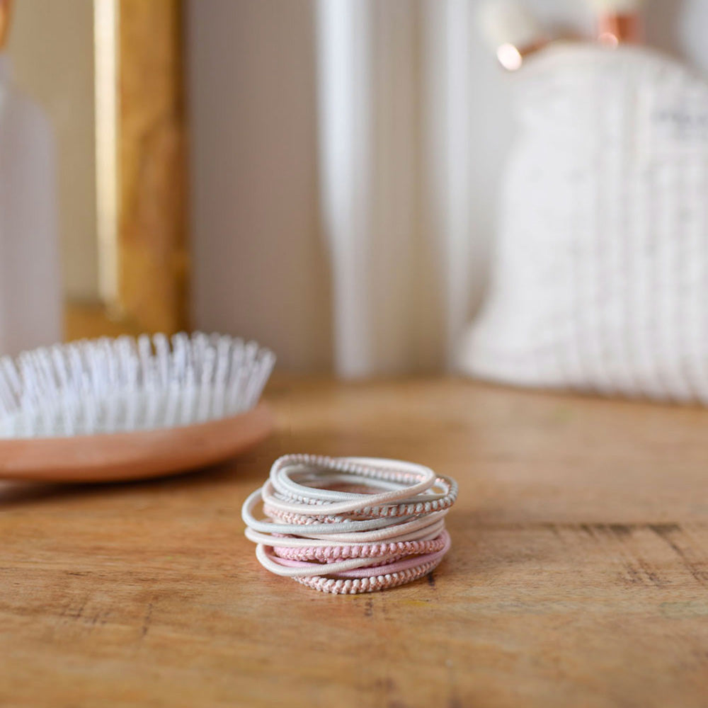 Bachca Thin Hair Elastics - Pastel & Lurex