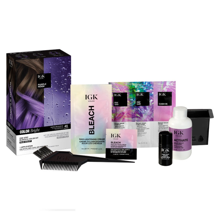 Igk Color Bright Purple Reign One Step Bleach & Color Kit (Pale Violet)