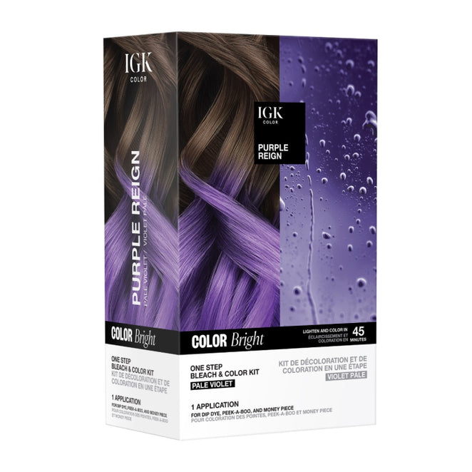 Igk Color Bright Purple Reign One Step Bleach & Color Kit (Pale Violet)