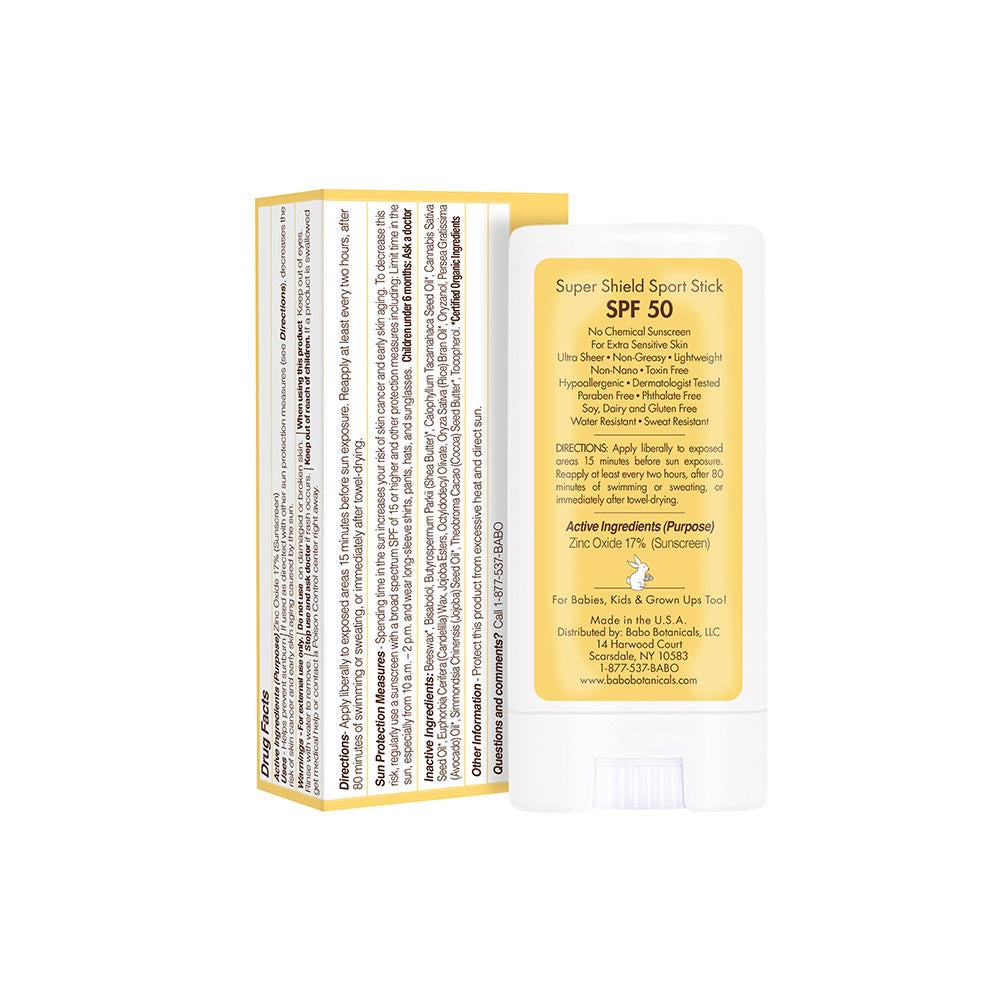 Babo Botanicals Super Shield Sport Stick Sunscreen - SPF 50 0.60oz