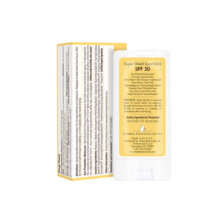 Babo Botanicals Super Shield Sport Stick Sunscreen - SPF 50 0.60oz