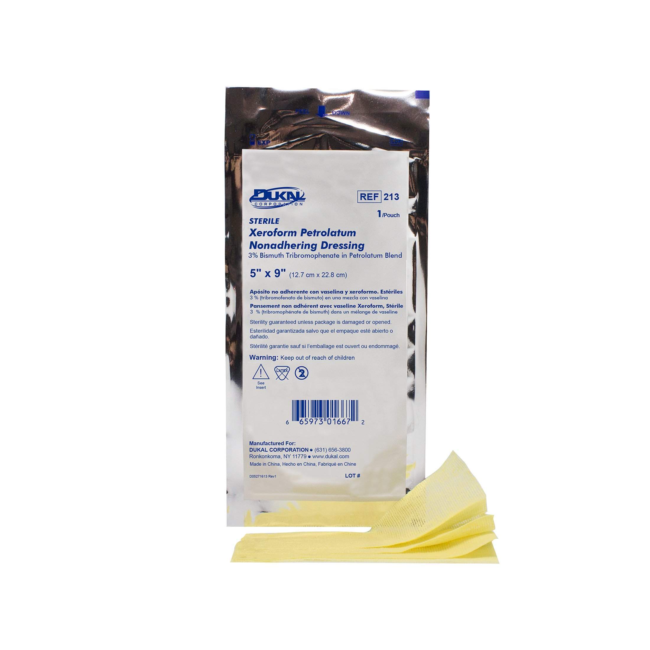 Dukal Xeroform Petrolatum Gauze, Sterile, 5