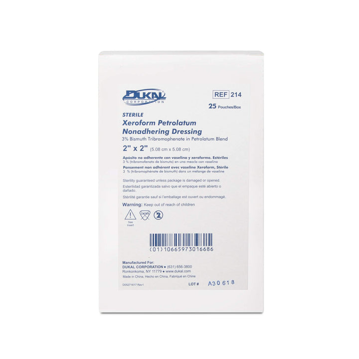 Dukal 214 Xeroform Petrolatum Gauze, Sterile, 2