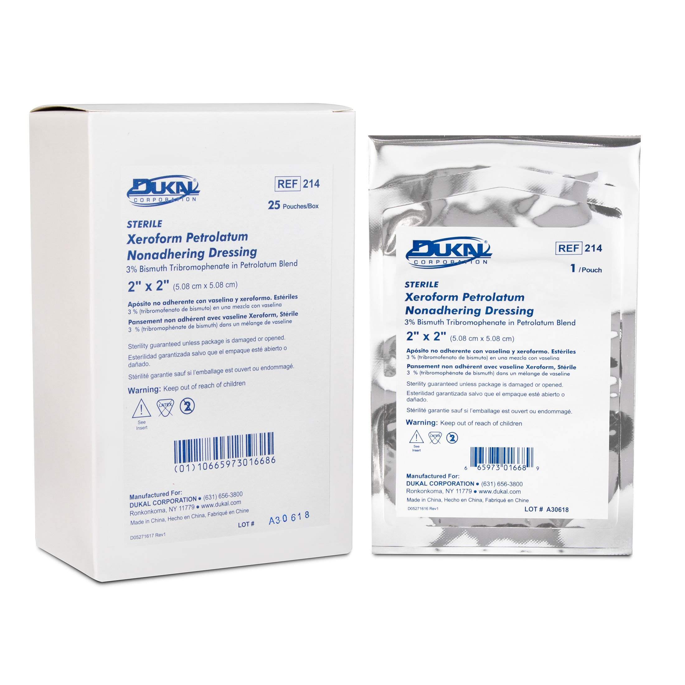 Dukal 214 Xeroform Petrolatum Gauze, Sterile, 2