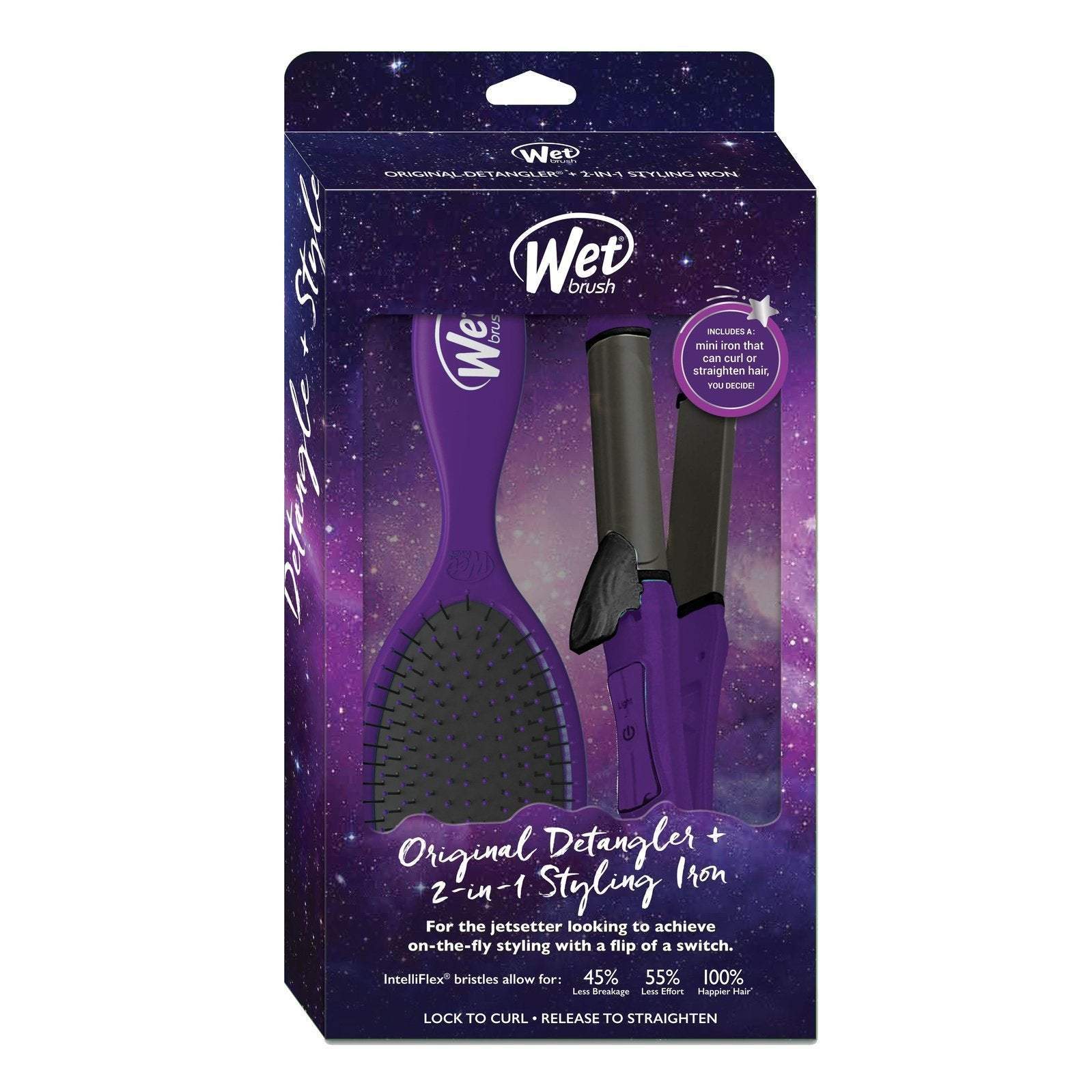 Wet Brush Original Detangler- 2 in 1 Styling Iron Travel Set-Wet Brush-Brand_Wet Brush,Collection_Gifts,Collection_Hair,Collection_Tools and Brushes,Gifts_Under 25,Gifts_Under 35,Tool_Brushes,Tool_Detangling Brush,Tool_Flat Irons,Tool_Hair Tools,Tool_Hot Tools,WET_Kits and Sets