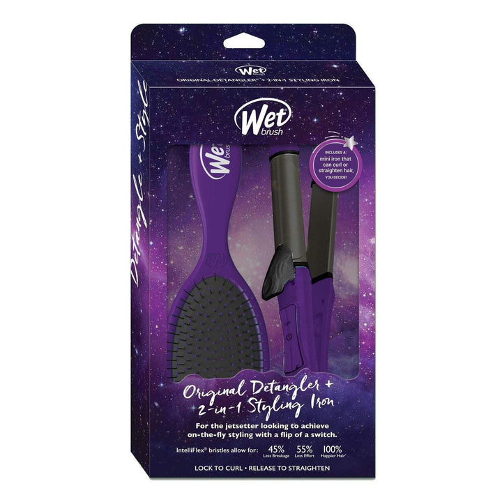 Wet Brush Original Detangler- 2 in 1 Styling Iron Travel Set-Wet Brush-Brand_Wet Brush,Collection_Gifts,Collection_Hair,Collection_Tools and Brushes,Gifts_Under 25,Gifts_Under 35,Tool_Brushes,Tool_Detangling Brush,Tool_Flat Irons,Tool_Hair Tools,Tool_Hot Tools,WET_Kits and Sets