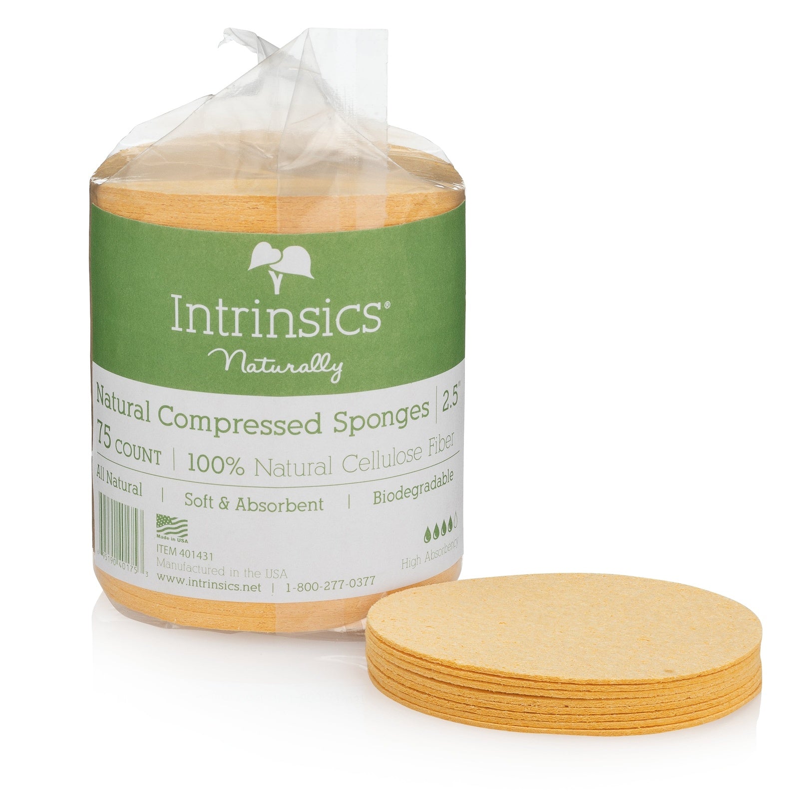 Intrinsics Compressed Sponges Natural 75 Count