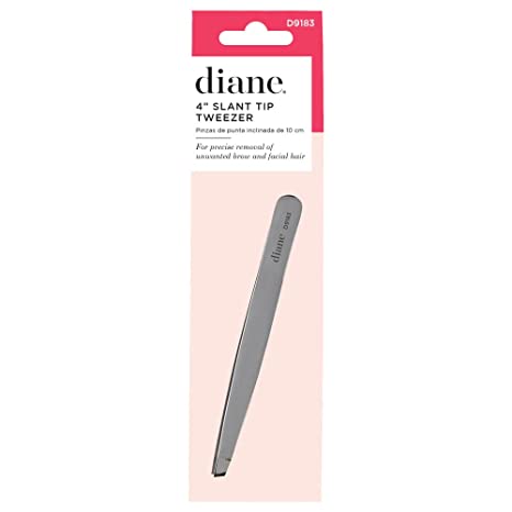 Diane D9183 4in. Slant Tip Tweezer Silver