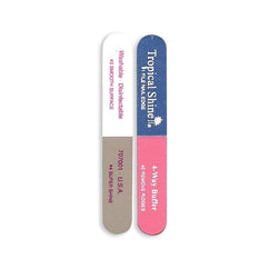 Tropical Shine Nail File Mini 4-Way Buffer (Medium/Fine - Smooth/Shine) 3-1/2 in x 1/2 in Mini Size (707001)-Tropical Shine-Brand_Tropical Shine,Collection_Nails,Nail_Tools,Tool_Nails