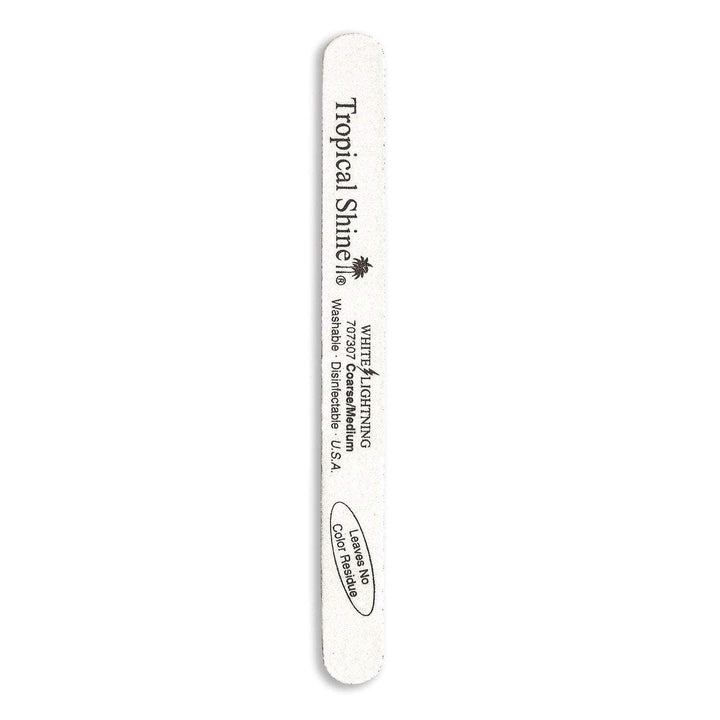 Tropical Shine Nail File White Lightning File 100/ 180 (Coarse/ Medium) 7 1/2 in x 3/4 in Large Size (707307)-Tropical Shine-Brand_Tropical Shine,Collection_Nails,Nail_Tools,Tool_Nails