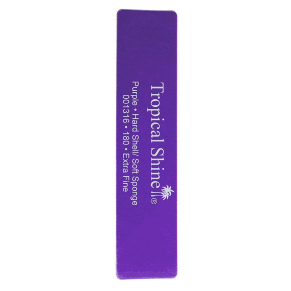 Tropical Shine Nail File Hard Shell Soft Sponge 180 Purple 5 in x 1-3/16 in (707801)-Tropical Shine-Brand_Tropical Shine,Collection_Nails,Collection_Tools and Brushes,Nail_Tools,Tool_Nails