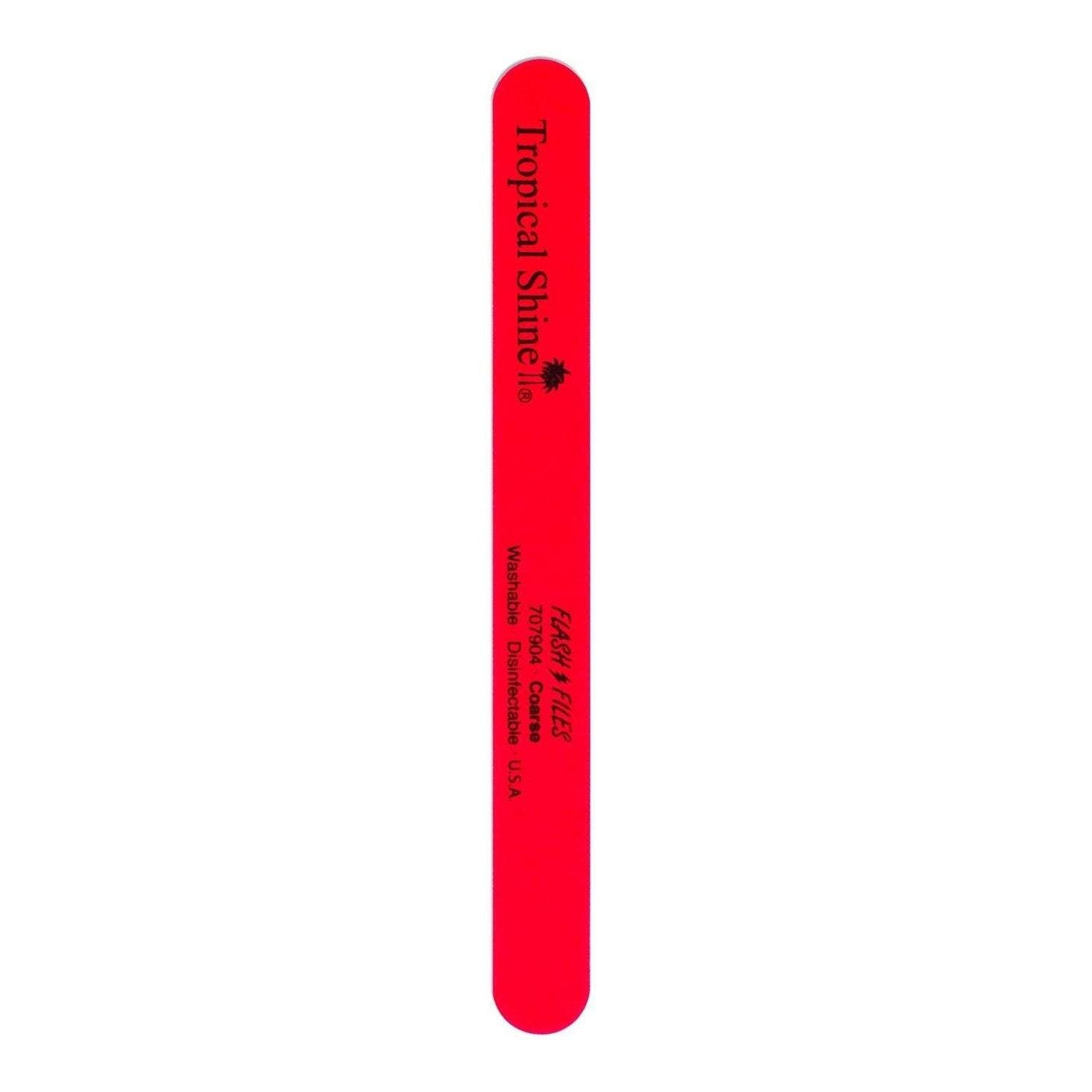 Tropical Shine Nail File Red Flash File 120 (Coarse) 7 1/2 in x 3/4 in Large Size (707904)-Tropical Shine-Brand_Tropical Shine,Collection_Nails,Collection_Summer,Collection_Tools and Brushes,Nail_Tools,Pride,Tool_Nails,TROP_Coarse Files,TROP_Fine Files