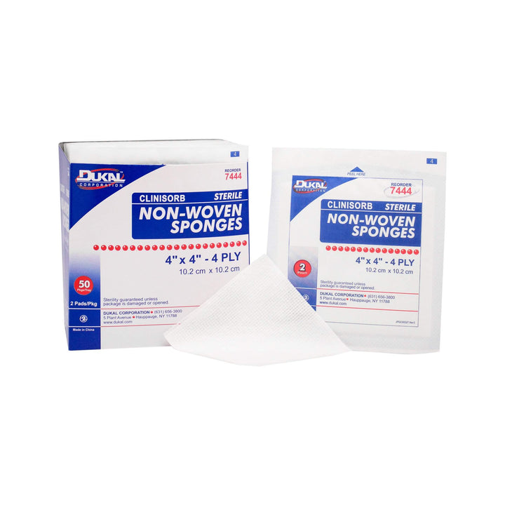 Dukal 7444 Clinisorb Non-Woven Sponges 4-Ply-Dukal-Brand_Dukal/ Dawn Mist,Collection_Lifestyle,Dukal_Gauze,Dukal_Medical,Dukal_Surgical,Life_Medical