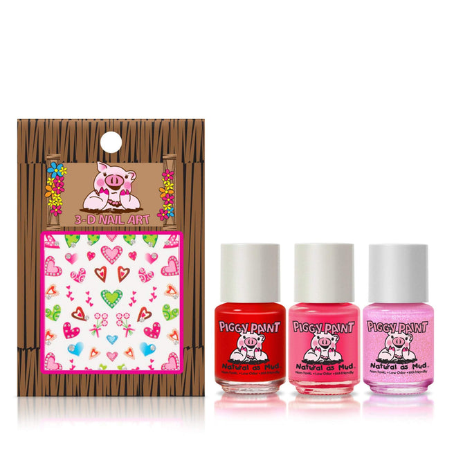 Piggy Paint All The Heart Eyes Gift Set-Piggy Paint-Brand_Piggy Paint,Collection_Gifts,Collection_Nails,Gifts and Sets,Gifts_Under 25,Gifts_Under 35,Memorial Day Sale,Nail_Polish,Piggy Paint_Gift Set's,Piggy Paint_Nail Art,Piggy Paint_Polish's