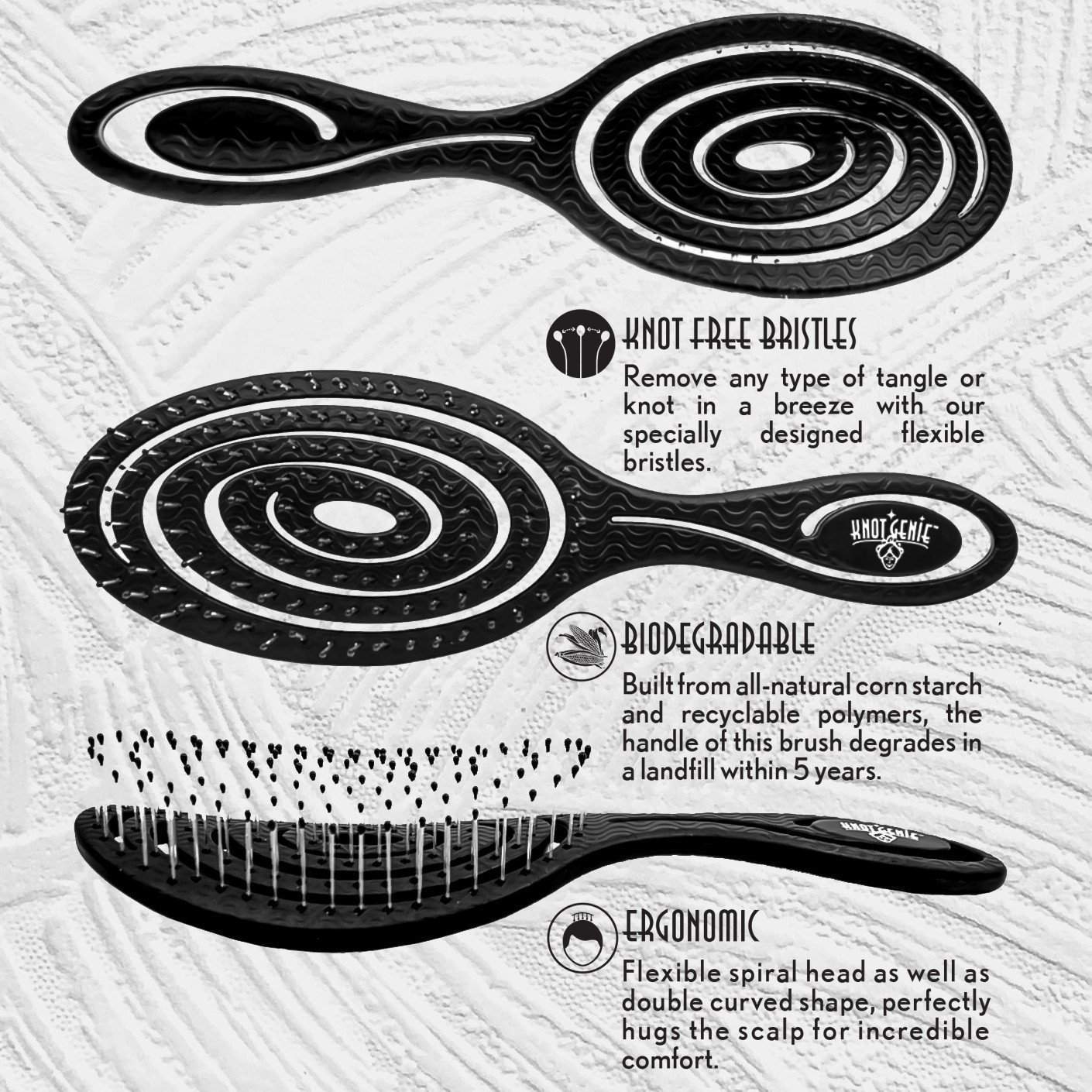 Knot Genie Mother Earth Eco Friendly Detangling Brush-Knot Genie-Brand_Knot Genie,Collection_Hair,Collection_Tools and Brushes,FABS_Friday2022,KNOT_Mother Earth Detangler,Tool_Brushes,Tool_Detangling Brush,Tool_Hair Tools,Tool_Vented Brushes