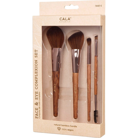 Cala Dark Bamboo- 4pc Face & Eye Complexion Makeup Brush Set