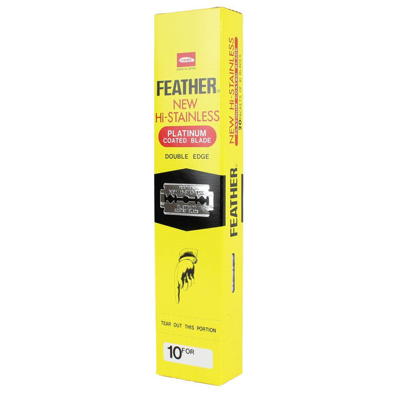 Feather Hi Stainless Platinum Coated Double Edge Blades