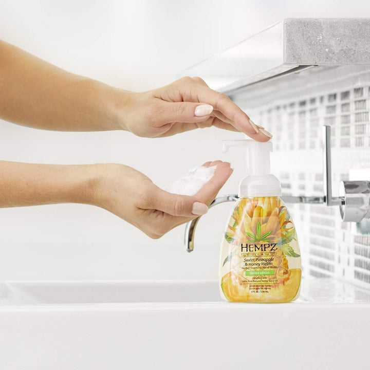 Hempz Sweet Pineapple & Honey Melon Ltd. Edition Herbal Foaming Hand Wash 8 fl.oz.-Hempz-BB_Bath and Shower,Brand_Hempz,Collection_Bath and Body,Hempz_ Hand Wash & Sanitizer