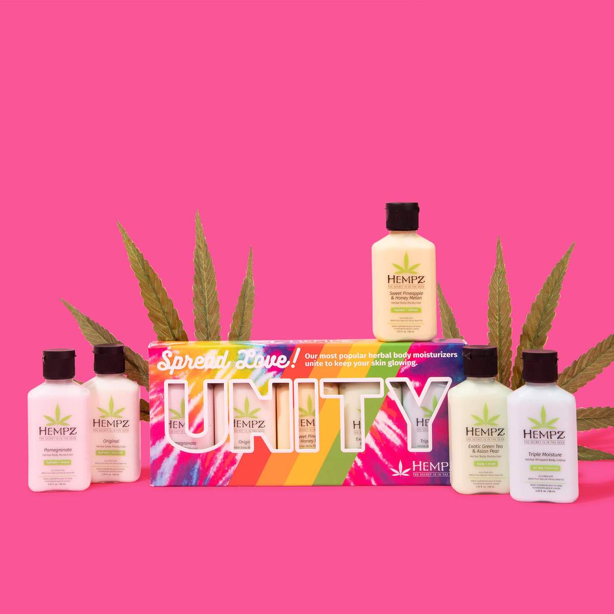 Hempz Unity Spread Love Mini Moisturizer Set-Hempz-BB_Lotion,BB_Moisturizers,Brand_Hempz,Collection_Bath and Body,Collection_Gifts,Gifts_Under 25,Hempz_ Gift Set,Hempz_Body Moisturizers,Hempz_Travel Size