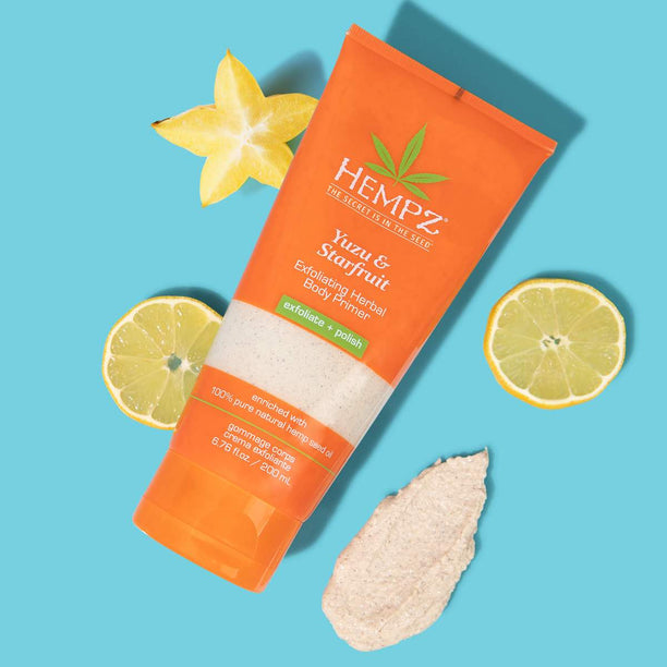 Hempz Exfoliating Herbal Body Primer Yuzu & Starfruit Scent 6.76 oz.-Hempz-BB_Scrubs and Exfoliators,Brand_Hempz,Collection_Bath and Body,Hempz_ Body Scrub