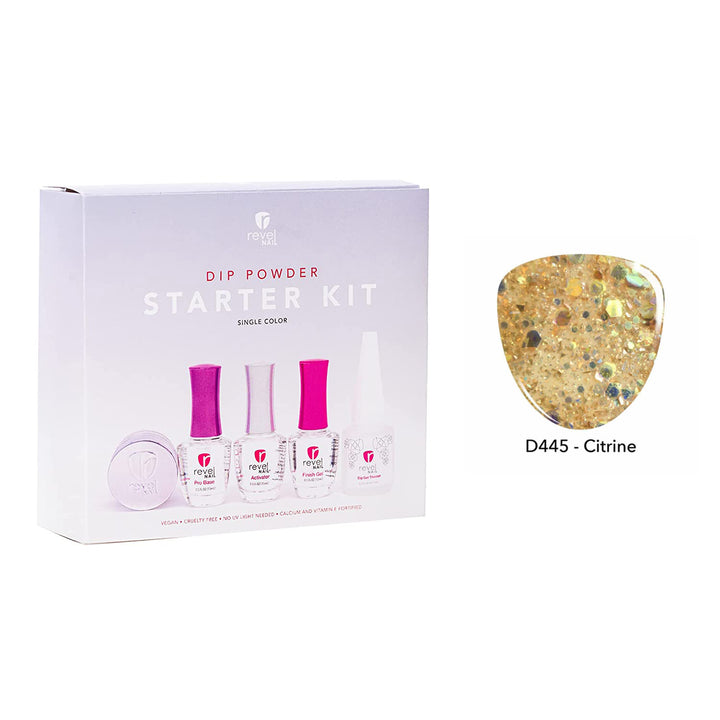 Revel Nail Dip Powder Starter Kit- 0.5 oz Powder and EZ Liquids