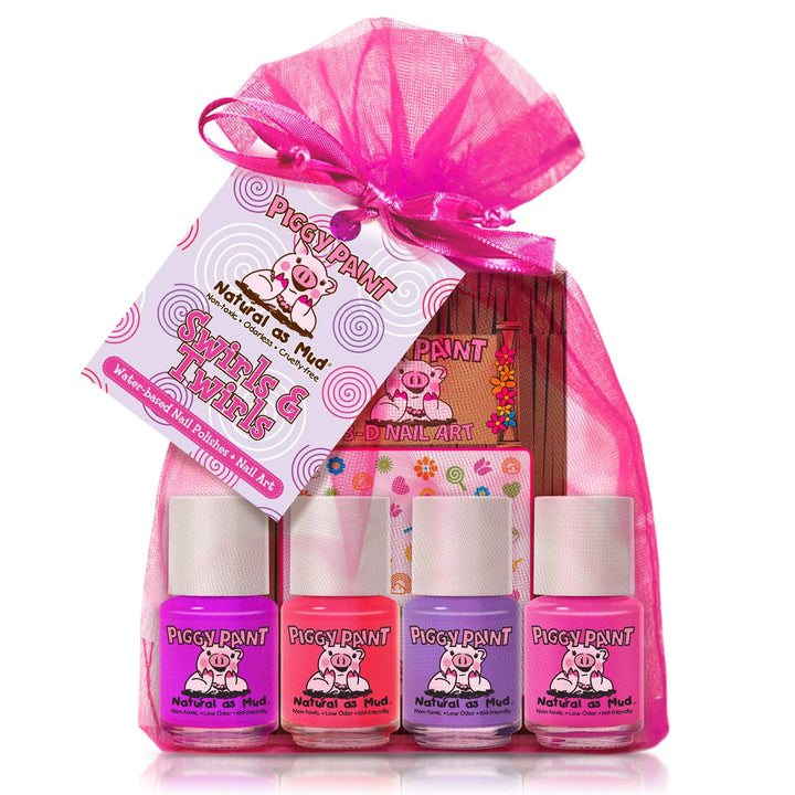 Piggy Paint Swirls & Twirls Gift Set-Piggy Paint-Brand_Piggy Paint,Collection_Gifts,Collection_Nails,Gifts and Sets,Gifts_Under 25,Gifts_Under 35,Nail_Polish,Piggy Paint_Gift Set's,Piggy Paint_Nail Art,Piggy Paint_Polish's