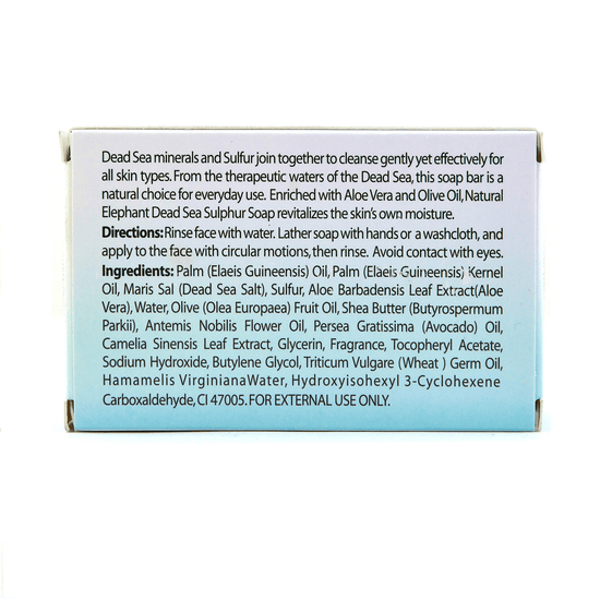 Natural Elephant Dead Sea Sulfur Soap 4.4 oz (125 g)-Natural Elephant-BB_Bath and Shower,BB_Soap Bars,Brand_Natural Elephant,Collection_Bath and Body,Collection_Skincare,Concern_Acne & Blemishes,Concern_Combination Skin,Concern_Dark Spots,Concern_Large Pores,Concern_Oily Skin,Concern_Redness,Concern_Sensitive Skin,FABS_Friday2022,NATURAL_Dead Sea Collection,Skincare_Cleansers